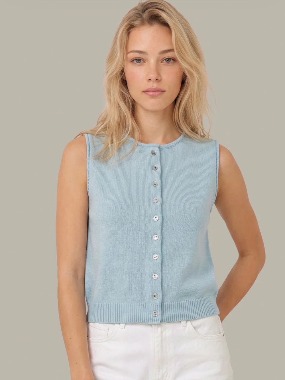 525 America Farrah Sweater Vest SZ M Blue